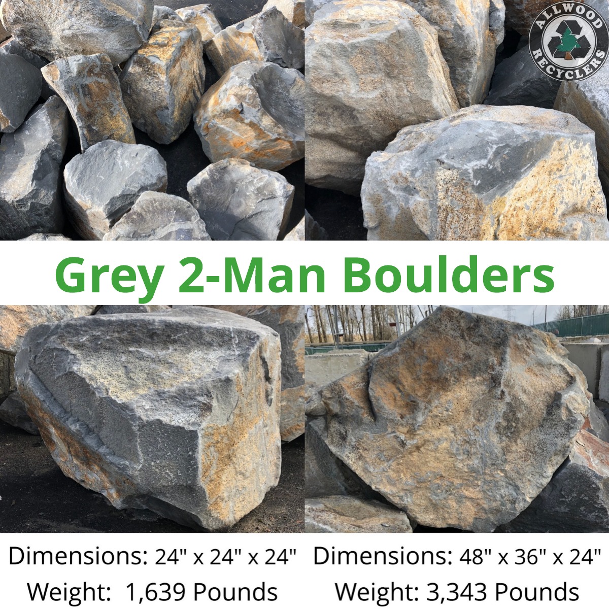 Grey 2-Man Boulders
