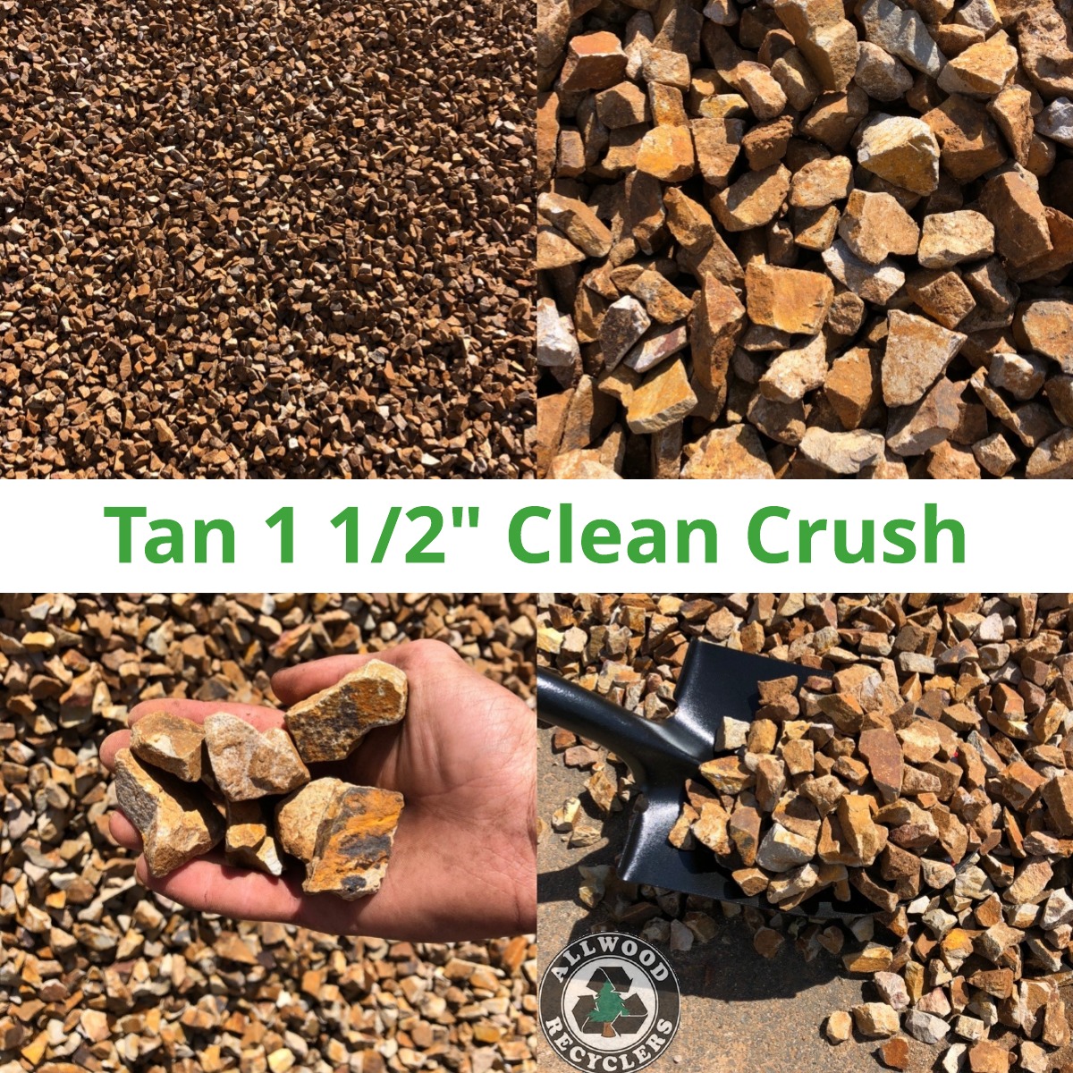 Tan 1 1/2 Clean Crush Rock